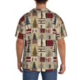 thumbnail image 3 of Fotbe Rustic Plaid Forest Lodge Camisa Estampada de Manga Corta para Hombre, Casual de Verano, Estilo Playero, Sin Arrugas-Small, 3 of 5