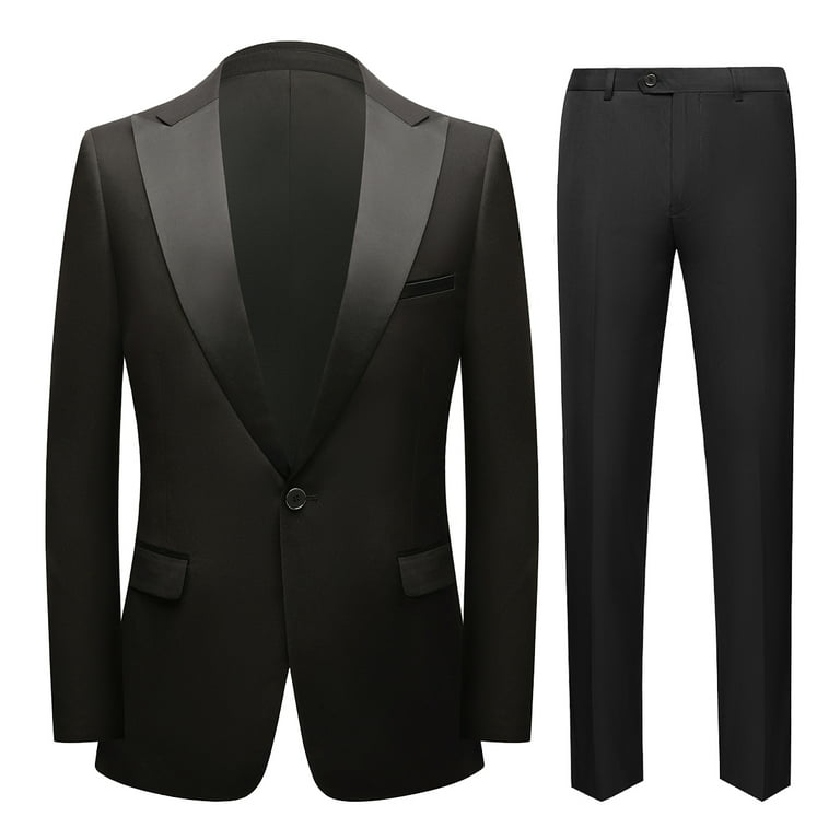 Cloudstyle Men's 2-Piece Suits Slim Fit 1 Button Dress Suit Jacket Blazer &  Pants Set 