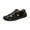 Black #071, variant on Men's Hook Loop Closed Toe Fisherman Sandals,Fashion Hand Stitching Leather Outdoor Hiking Waterproof Athletic Sandals Summer Beach Shoes, 38