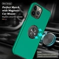 thumbnail image 3 of Shockproof Case for iPhone 13 Pro Max, [Embedded Finger Ring]  Grade Phone Case Cover with Reinforced Metal Stand Kickstand [Support Magnetic Car Holder] for iPhone 13 6.7'', Green, 3 of 14
