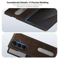 thumbnail image 5 of Dteck Magnetic Case for Samsung Galaxy Z Fold 7 with Rotating Metal Stand, Compatible with MagSafe, Slim PU Leather Shockprood Phone Cover for Galaxy Z Fold 7,Coffee, 5 of 7