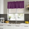 thumbnail image 5 of Purple Burlap Texture Valances for Windows, Decorative Rod Pocket Window Valance Curtains, Farmhouse Vintage Purple Short Curtain Drapes for Kitchen/Bathroom/Living Room, 2 Panels, 42" W x 18" L, 5 of 8