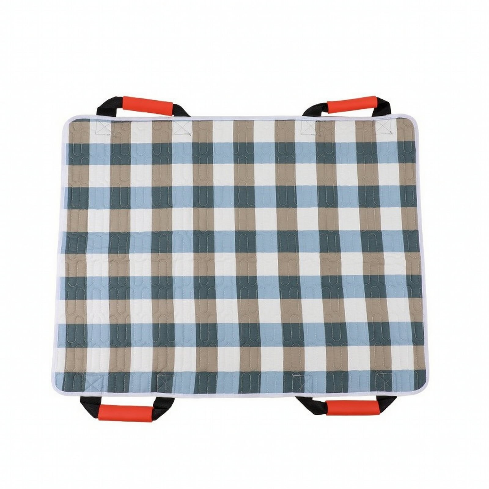 amagogo 3 Pack Patient Turning and Repositioning Pad Blue White Plaid Cotton Handles 115x80cm for Caregiver Bed Transfer Assistance
