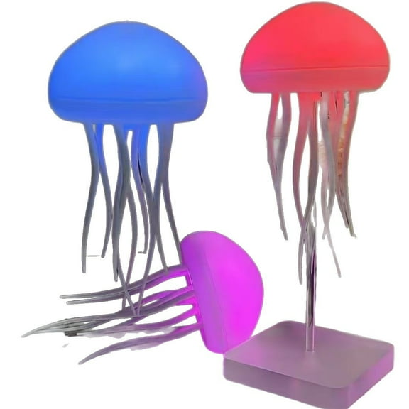 Upgraded Jellyfish Lamp with Jelly Fish Light Lamp with Dancing Legs with Base, Voice Control Jellyfish Night Light Soothing Mood Light for Bedroom, Living Room, Office Night Light, Sleep Aid, Anxiet
