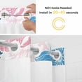 thumbnail image 5 of Blue Coastal No Hook Shower Curtain with Snap in Liner, Waterproof Fabric Shower Curtains, Grey Red Pink Coral Starfish Nautical Shower Curtain Set Top See Through for Bathroom 54"x78", 5 of 8