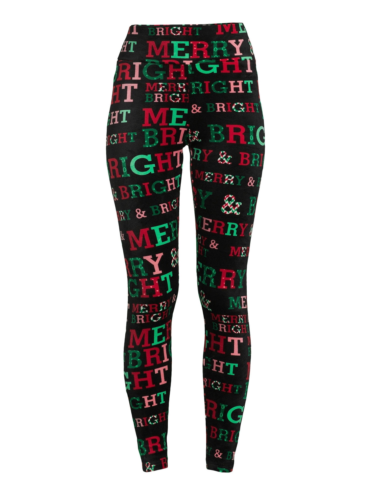 Holiday Symbols All Over Red Juniors Ugly Christmas Leggings