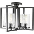 thumbnail image 5 of Elements 14.5 in. 4-Light Charcoal Industrial Semi-Flush Mount with Clear Rain Glass Shades and 4 Vintage Style Bulbs, 5 of 6