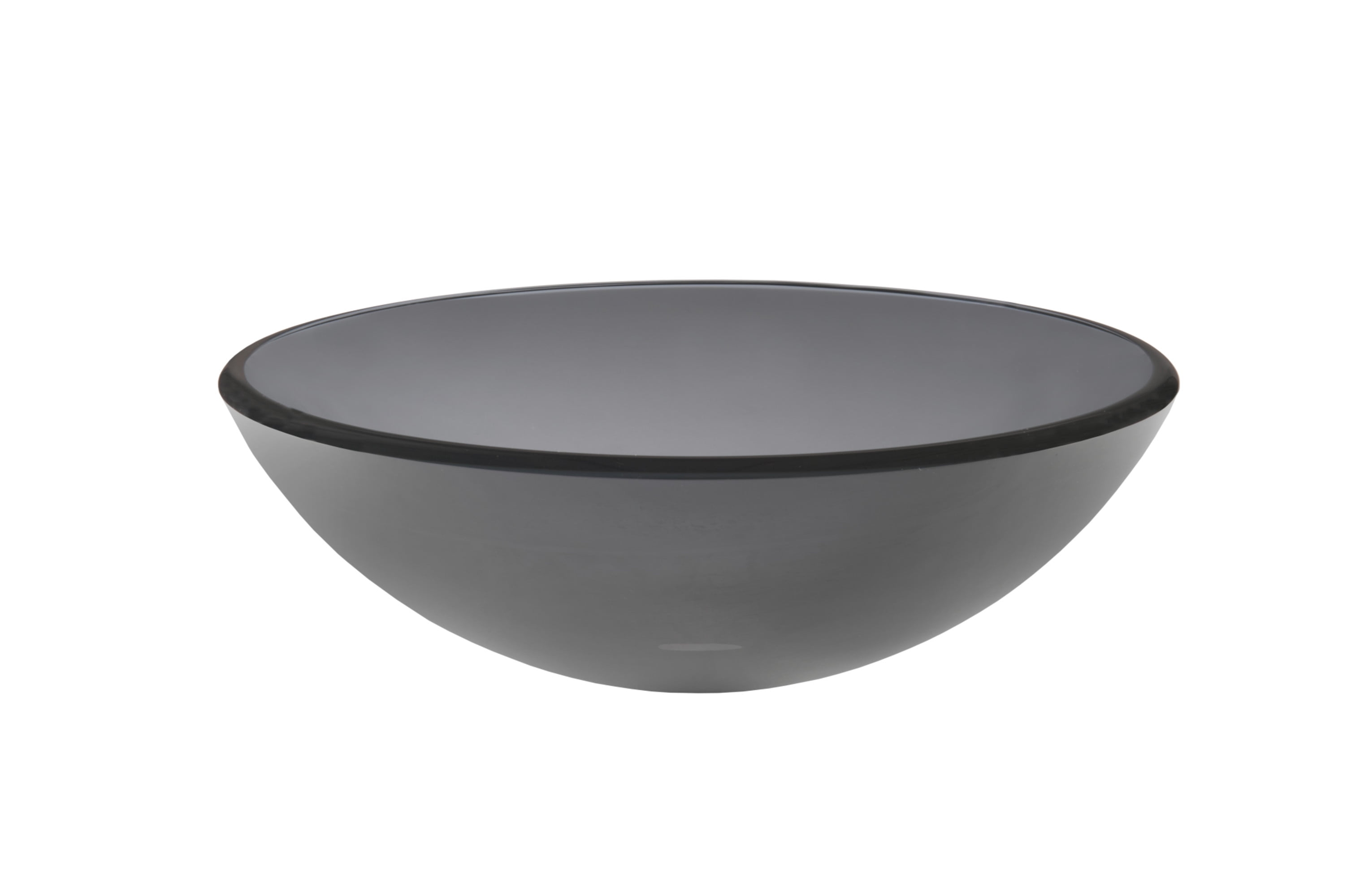 Miseno MNO-G861-BN Circular 16-1/2" Glass Bathroom Sink; Brushed Nickel Drain