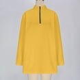 thumbnail image 4 of ZQUUVOU Women's Fleece Pullover Dress Half Zipper Thick Fleece Lined Sweatshirts Mockneck Warm Tops with Pockets Yellow, 4 of 9