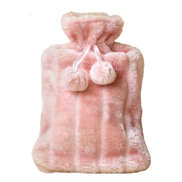 Sac d'Eau Chaude Réservoir Intérieur en Caoutchouc Grand Orifice d'Injection d'Eau avec Couvercle Peluche Automne Hiver