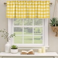 thumbnail image 3 of Yellow Valances for Windows, Decorative Rod Pocket Window Valance Curtains, Country French Rustic Buffalo Plaid Modern Art Short Curtain Drapes for Kitchen/Living Room, 2 Panels, 42" W x 18" L, 3 of 8