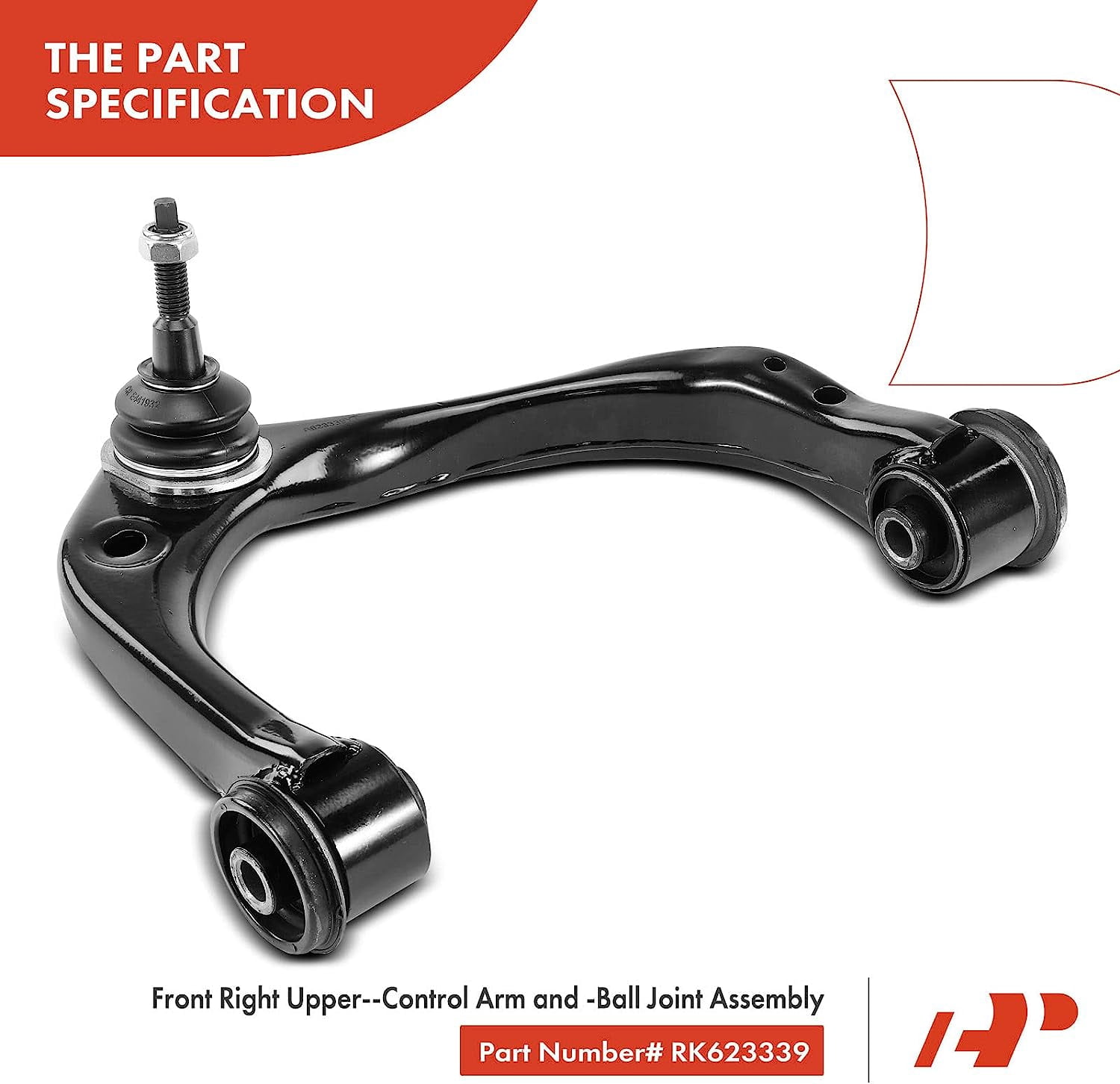 A-Premium Front Right Upper Control Arm with Ball Joint Compatible with Ford F-150 F150 2015-2020 Expedition Lincoln Navigator 2018-2021 Replace# JL1Z3084A, FL3Z3084B