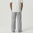 thumbnail image 6 of Jerdar Men's Textured Waist Sweatpants Drawstring Elastic Waist Wide-leg Pants, 6 of 6