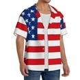 thumbnail image 3 of Zufioo America Flags3 Print Mens Button Down Short Sleeve Shirt,Classic Plaid Shirt,Mens Accessories Fashion Shirt-4X-Large, 3 of 6