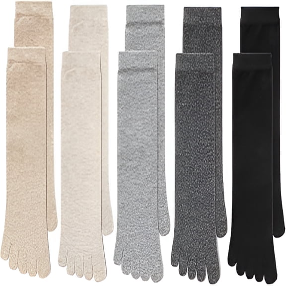 TELOLY 5-Pairs Toe Socks for Women, Cotton Athletic Running Women'S Toe Socks 5 Fingers, Colored Cute Comfort