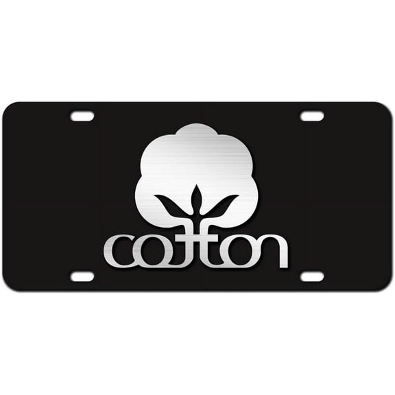 6" x 12" Novelty Decorative Cotton Farmer License Plate - 3D Mirror Graphic On 1/8 Thick Aluminum Composite License Plate