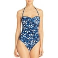 thumbnail image 2 of Bleu Rod Beattie Take A Dip Shirred Bandeau Mio One-Piece, Navy/Multi, 4, 2 of 10