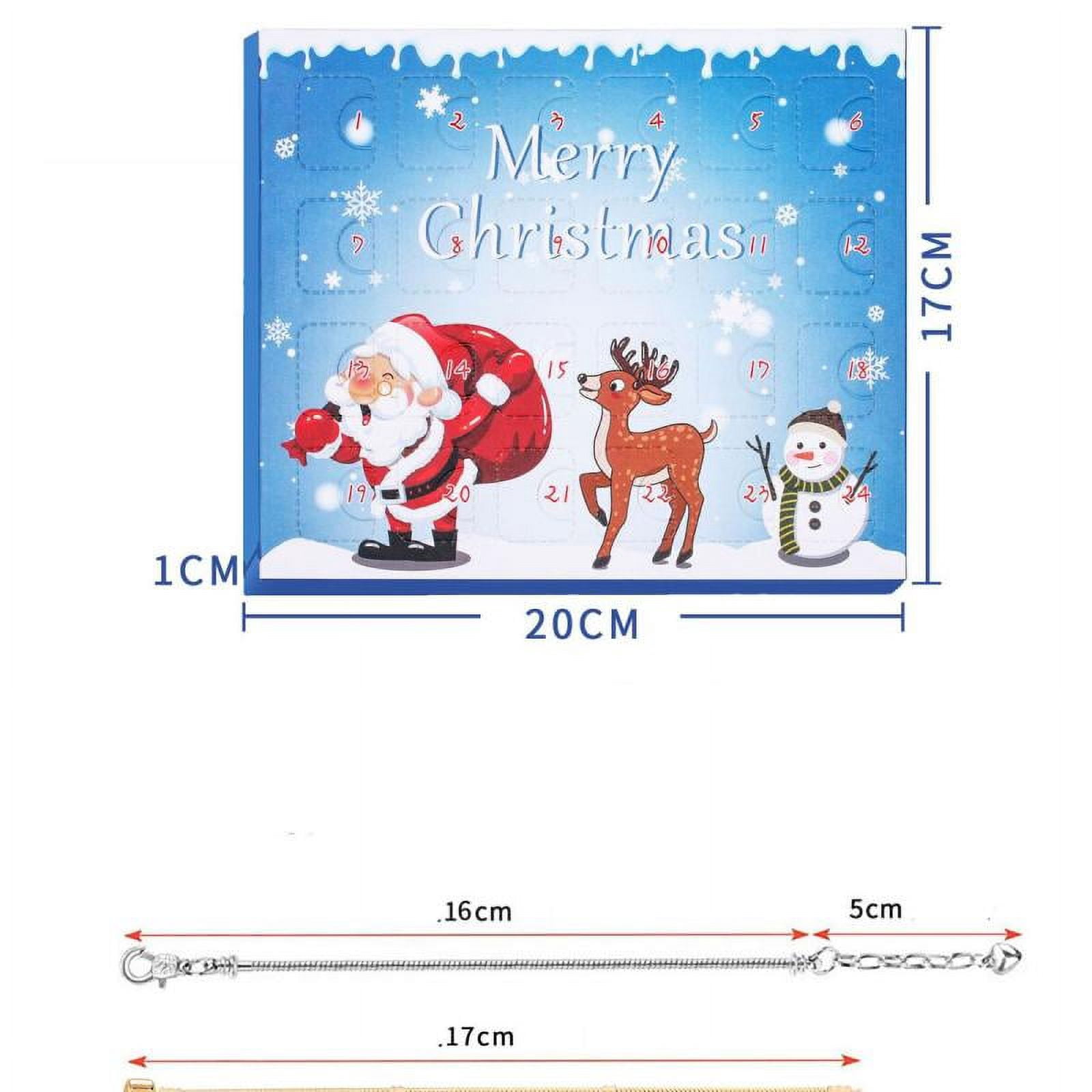 RED Advent Calendar Charm Bracelet Making Kit for Kids Girl Christmas Countdown Calendars Gift