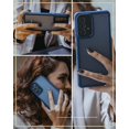 thumbnail image 4 of CaseBorne ArmadilloTek S Compatible with Samsung Galaxy A52 5G Hybrid Clear Case (2021 Release) - Matte Navy, 4 of 6