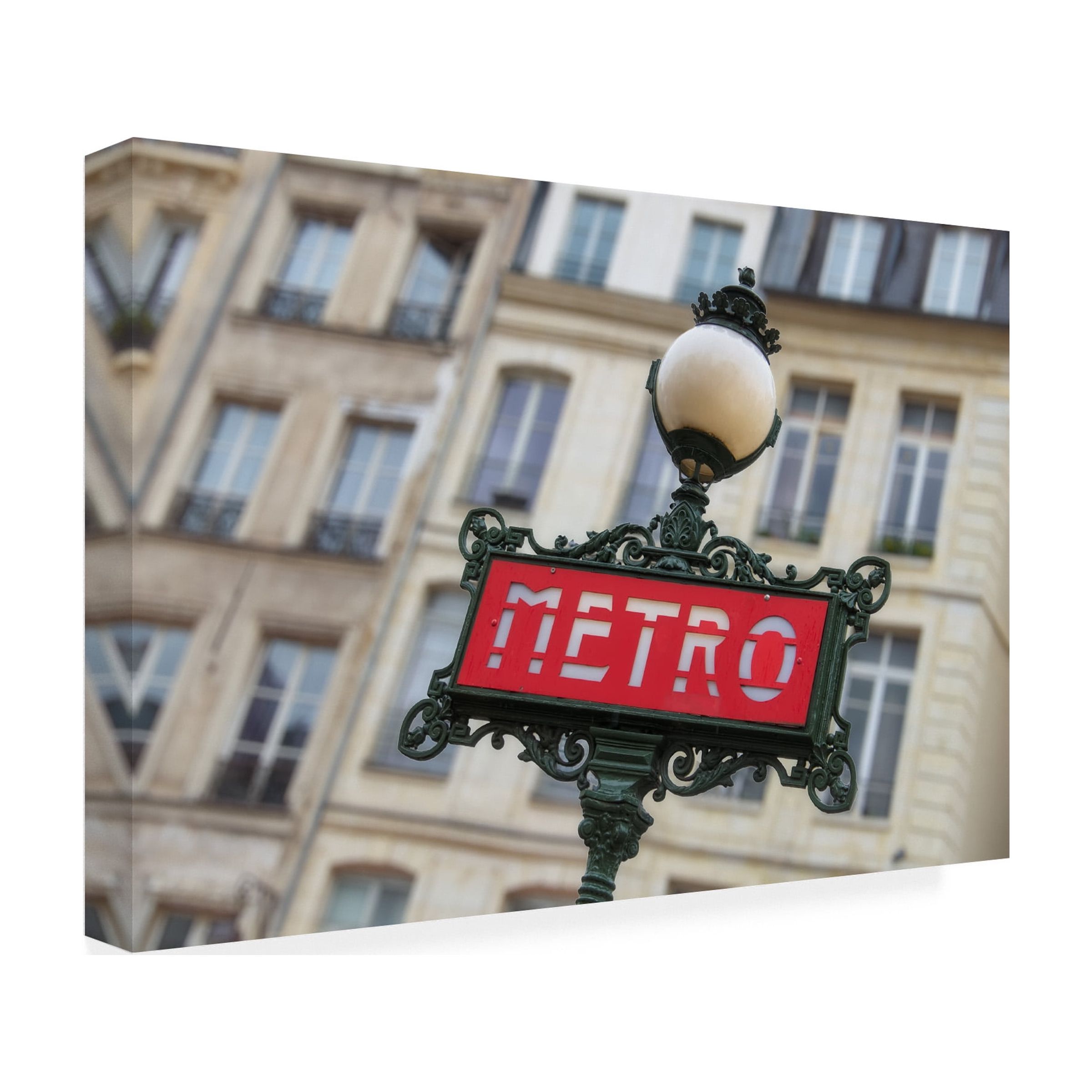 Trademark Fine Art 'Paris Metro Signpost' Canvas Art by Cora Niele