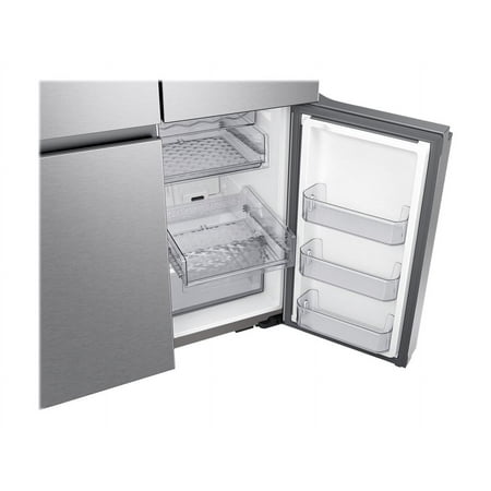 Samsung - 23 cu. ft. Smart Counter Depth 4-Door Flex™ Refrigerator with Family Hub™ & Beverage Center - Stainless steel