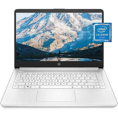 HP 14 Laptop, Intel Celeron N4020, 4 GB RAM, 64 GB Storage, 14-inch Micro-edge HD Display, Windows 11 Home, Thin & Portable, 4K Graphics, One Year of Microsoft 365 , Snowflake White