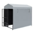 Outdoor Large Dog Kennel With 2 Bowls, Metal Dog Cage With Waterproof