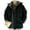 Black, variant on Men Cotton Jacket Hooded Long Sleeve Patchwork Color Padded Coat