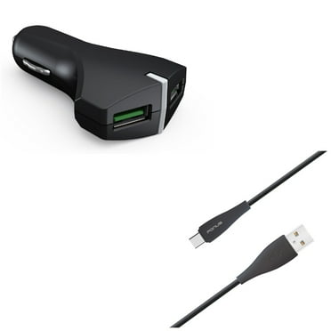 Car Charger   6ft USB Cable for Motorola One 5G Ace Phone - 36W Fast 2-Port USB Power Adapter and Type-C Charger Cord Power Wire Combo for Motorola One 5G Ace (2021)