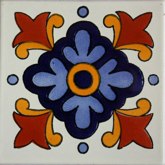 4.2x4.2 Natora Talavera Mexican Tile, Set of 9 pcs