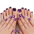thumbnail image 2 of 48Pcs Purple Cat Eye Press On Nails & Toenails Kit , Short Square Glossy Fake Nails Kit with Glue , Salon-Grade Magnetic False Nails for Manicure & Pedicure, 2 of 12