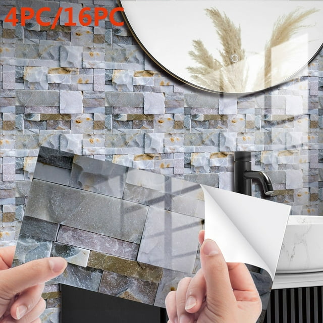 Fiudx Pegatinas Autoadhesivas para Azulejos, Fácil Instalación, Material Ecológico, Arena Resistente Al Calor, Decoración de Pared para Baño y Cocina, Ideal para Bricolaje, 30 X 15 Cm, Decoración Del