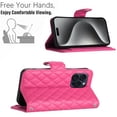 thumbnail image 5 of for iPhone 13 Pro Max Wallet Case, Elegant Card Holder Cash Slot PU Leather Kickstand Shoulder Strap Shockproof Protective Flip Women Girls Case Cover for iPhone 13 Pro Max, Rose, 5 of 6