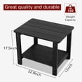 thumbnail image 4 of Outdoor Side Table, All Weather Resistant Rectangle 2-Tier Patio End Table for Backyard Garden, Black, 4 of 8