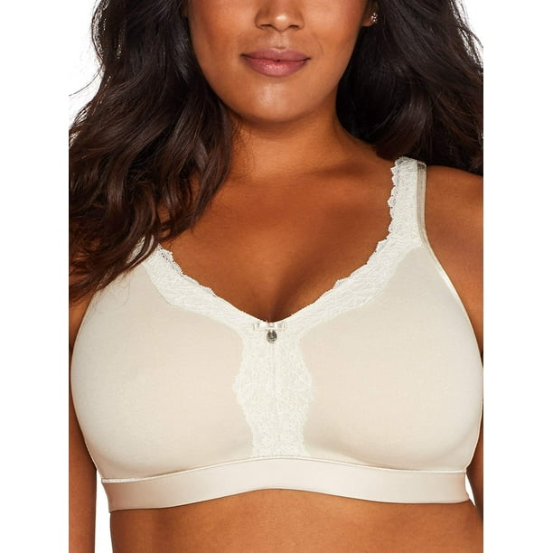 Curvy Couture Cotton Luxe Wire-Free Bra, 46H, Natural 