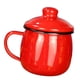 thumbnail image 2 of Taza de esmalte hecha a mano, para acampar, té, café, esmaltada para restaurante. Rojo, 2 of 9