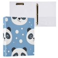 thumbnail image 3 of Cartoon Panda and Polka Dots Hardcover 3 Ring Binder 1.5 inch Round Rings with Interior Pockets Binders Organizer Office School 1 Pack, 3 of 9