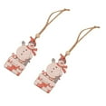 thumbnail image 2 of Bearachild Paquete de 2 piezas de madera de Navidad colgante de árbol de Navidad fiesta temática decoración de Año Nuevo DIY artesanía Kits de decoración para fiestas Muñeco de nieve de pie, 2 of 6
