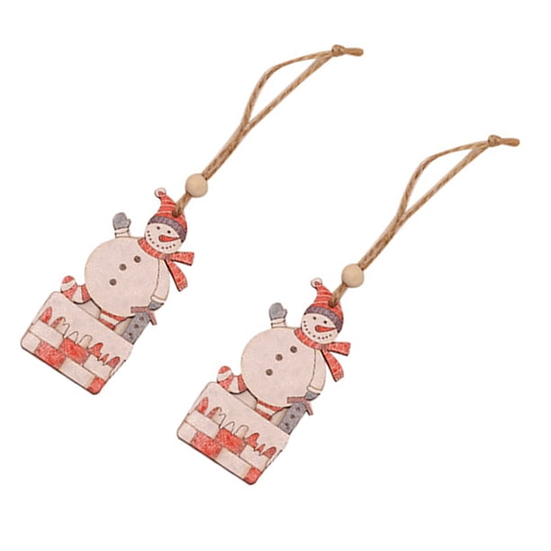 Wosthever paquete de 2 piezas de madera colgante de Navidad
