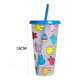 thumbnail image 1 of Vasos de bebida fría con pajita de 25 onzas, botellas de agua que cambian de color con tapa azul Sywqhk Libre de BPA, 1 of 2