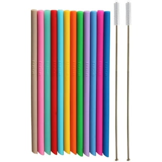 EBTOOLS Children Silicone Straws,6pcs Baby Silicone Straws Colorful Soft  Reusable Kids Drinking Straws For Drinks Rice Paste,Silicone Drinking Straws