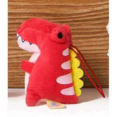 Cute Kawaii Dinosaur Family Gang Mini Strap Plush (2", Dinosaur - T Rex Red)