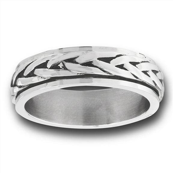 Spinner Celtic Weave Knot Wide Wedding Ring Stainless Steel Band Gray Jewelry Female Male Size 12