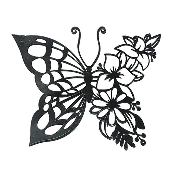 Black Butterfly Wall Art Wall Decor Wall Sculpture Wall Hanging for Living Room Bedroom Office Entryway Stairway Hallway Boho Chic Aesthetic Metal 3D Abstract Moth Artwork Decoration Gift