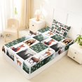 thumbnail image 4 of Manfei Woodland Fox Grid Twin Sheets,Green Check Pine Bedding,3-Piece,1 Fitted Sheet and 1 Pillowcase, 4 of 6