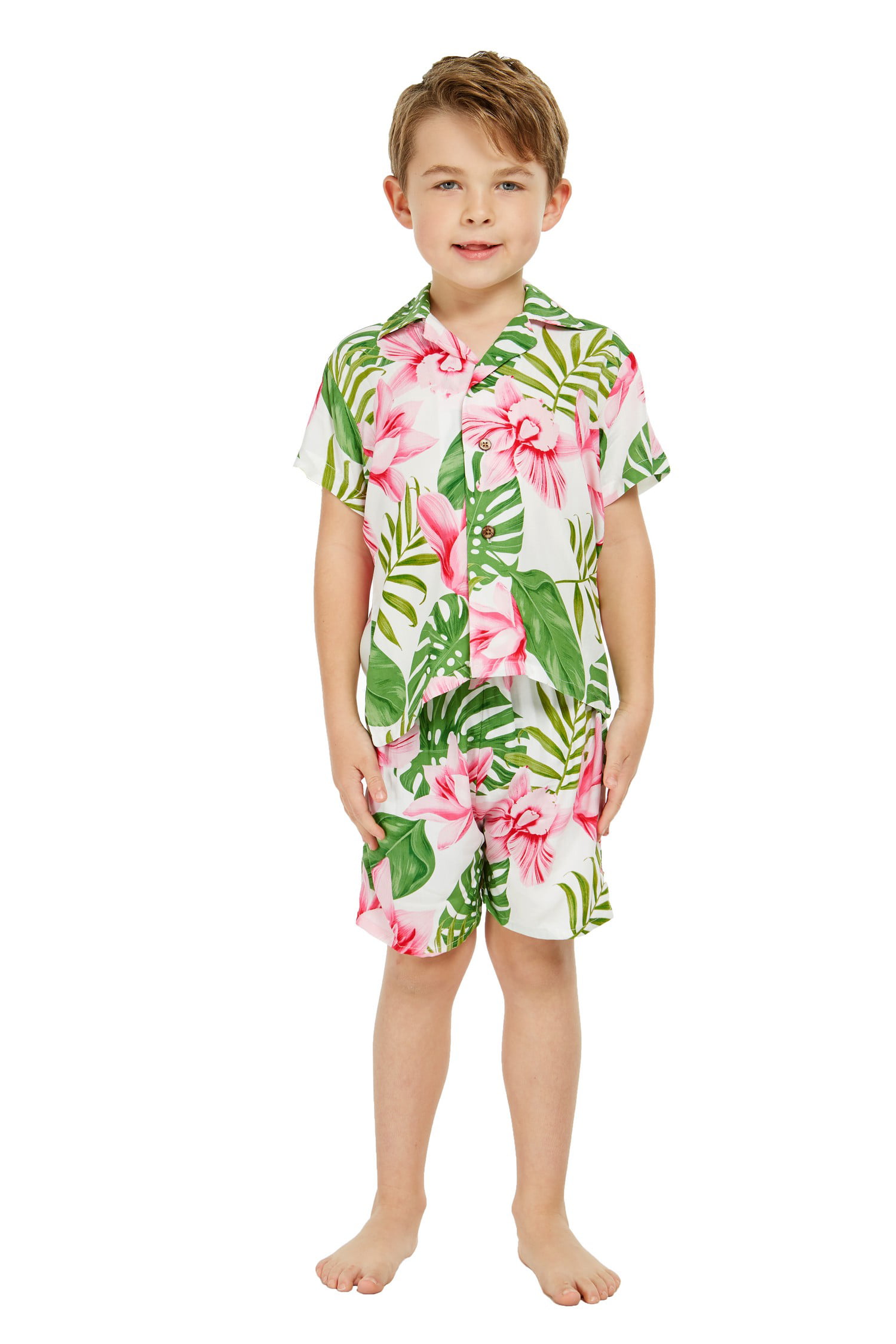 Hawaii Hangover Boy Aloha Luau Shirt Cabana Set in Wispy Cereus Black ...