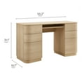 thumbnail image 4 of Mirae 55" 6-Drawer Curved Office Desk in Brushed Light Oak, 4 of 10