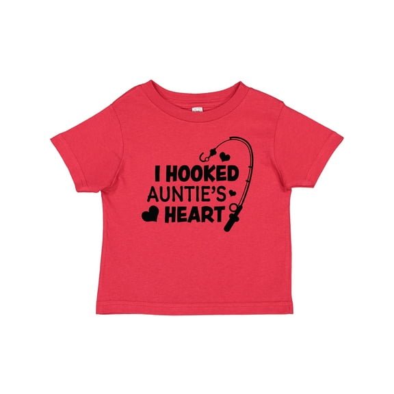 Inktastic I Hooked Auntie's Heart with Fishing Rod Boys or Girls Baby T-Shirt