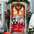 thumbnail image 3 of HCBY Merry Christmas Door Cover Decorations Xmas Background Banner Xmas Door Hanging Covers for Front Porch Farmhouse Home Indoor Outdoor Decoration(Cute#7 35"x71"), 3 of 6
