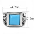 thumbnail image 3 of Anillo Color Plata Para Hombres de Acero Inoxidable Turquesa Patron Elegante, 3 of 4